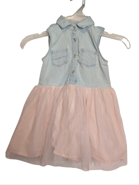 OshKosh B'gosh Other - OshKosh B'gosh Light Blue Denim Top with Pink Tulle Skirt Dress. Size 2T